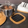 Estia Βάση Μαγειρικού Σκεύους Bamboo Essentials Μεταλλική 17X17X1Cm Μαύρο