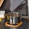 Estia Βάση Μαγειρικού Σκεύους Bamboo Essentials Μεταλλική 17X17X1Cm Μαύρο
