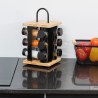 Estia Βάση Μπαχαρικών Bamboo Essentials Με 12 Γυάλινα Δοχεία Περιστρεφόμενη Μαύρη