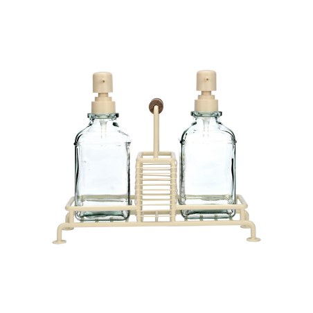 Estia Δοχεία Υγρού Πιάτων Allure 2X300Ml Με Μεταλλική Βάση & Θήκη Για Σφουγγάρι Ivory