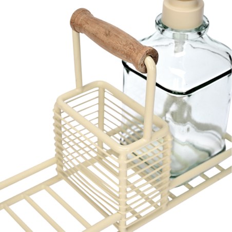 Estia Δοχεία Υγρού Πιάτων Allure 2X300Ml Με Μεταλλική Βάση & Θήκη Για Σφουγγάρι Ivory