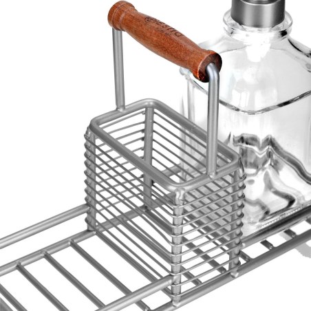 Estia Δοχείο Υγρού Πιάτων Allure 2X300Ml Με Μεταλλική Βάση & Θήκη Για Σφουγγάρι Ασημί