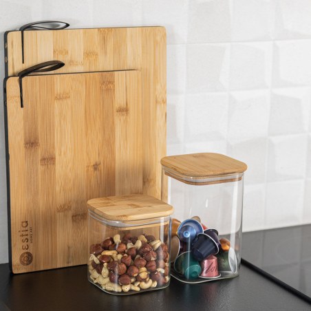 Estia Δοχείο Αποθήκευσης Bamboo Essentials 550Ml Γυάλινο Με Καπάκι