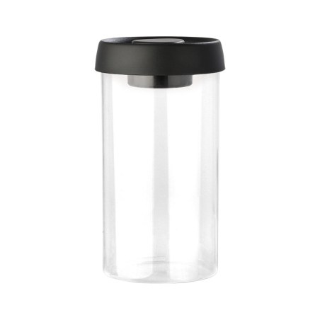 Estia Δοχείο Αποθήκευσης Κενού Αέρος Γυάλινο 900Ml Με Καπάκι Μαύρο