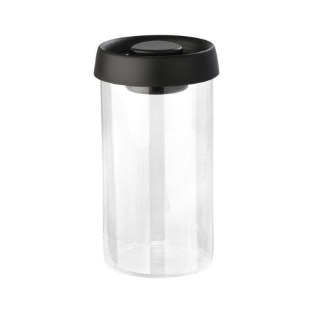 Estia Δοχείο Αποθήκευσης Κενού Αέρος Γυάλινο 900Ml Με Καπάκι Μαύρο