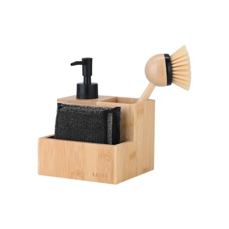 Estia Δοχείο Υγρού Πιάτων Bamboo Essentials Με Σφουγγάρια Και Βούρτσα