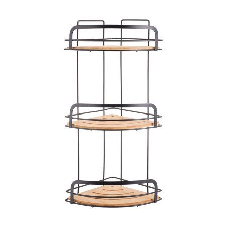 Estia Εταζέρα Bamboo Essentials Μεταλλική Γωνιακή 3 Θέσεων 49X19.5X19.5Cm