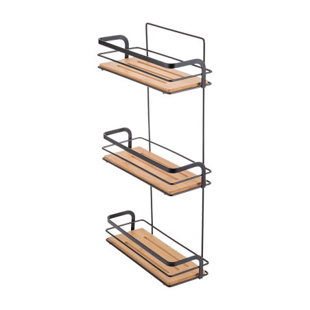 Estia Εταζέρα Bamboo Essentials Μεταλλική Ίσια 3 Θέσεων 25.5X10.5X49Cm Μαύρη