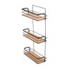 Estia Εταζέρα Bamboo Essentials Μεταλλική Ίσια 3 Θέσεων 25.5X10.5X49Cm Μαύρη