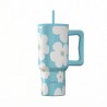 Estia Θερμός Straw Tumbler Xl Save The Aegean 900Ml Blue Daisy