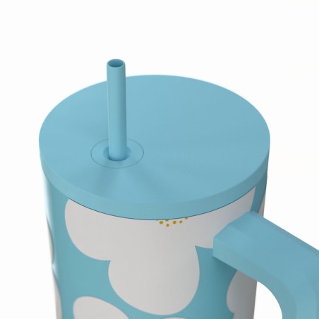 Estia Θερμός Straw Tumbler Xl Save The Aegean 900Ml Blue Daisy