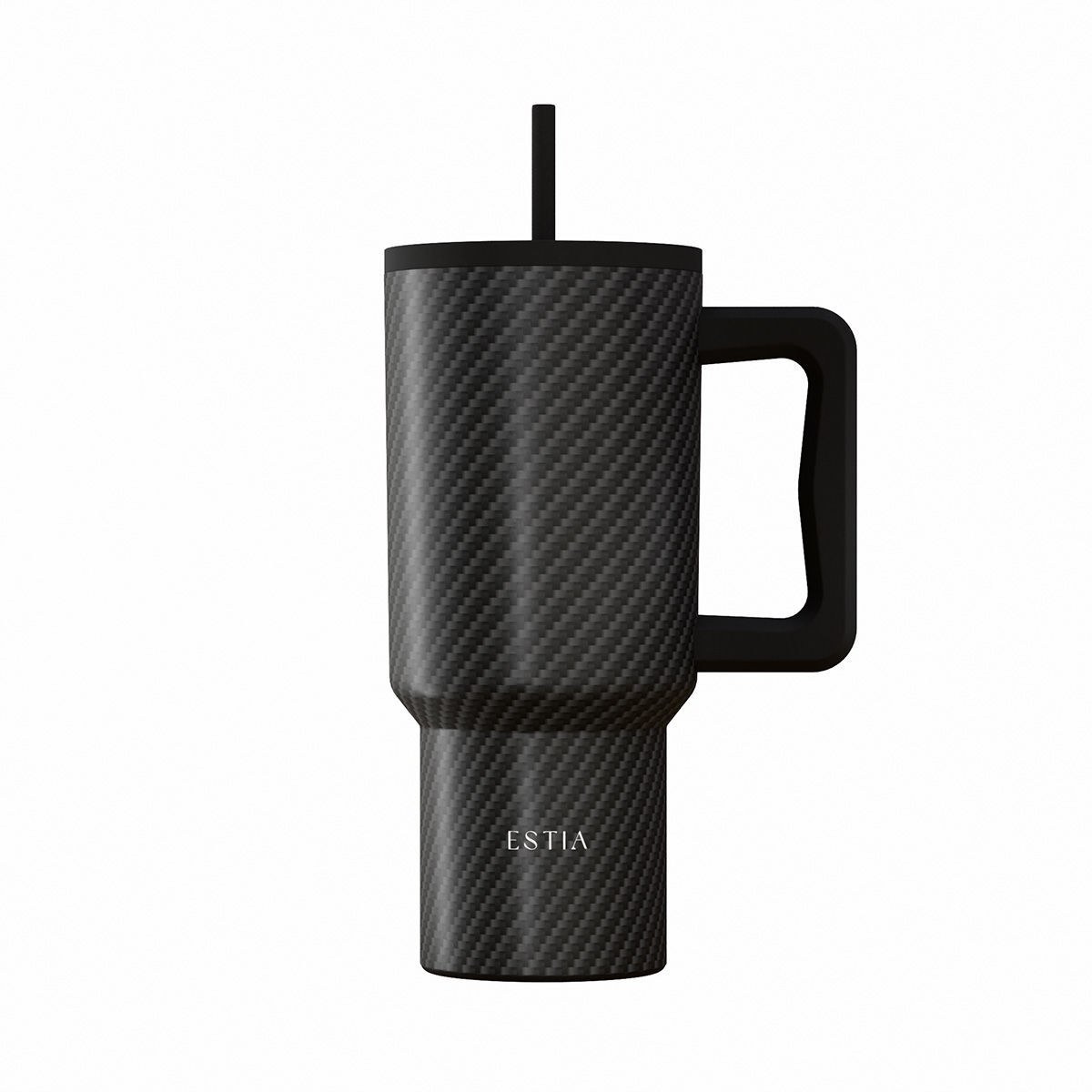 Estia Θερμός Straw Tumbler Xl Save The Aegean 900Ml Carbon Fibre