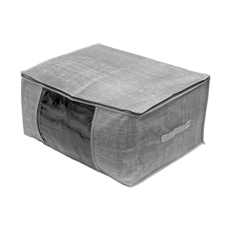 Θήκη Αποθήκευσης Grey Non Woven Υφασμάτινη Με Διπλό Φερμουάρ 60X45X30Cm