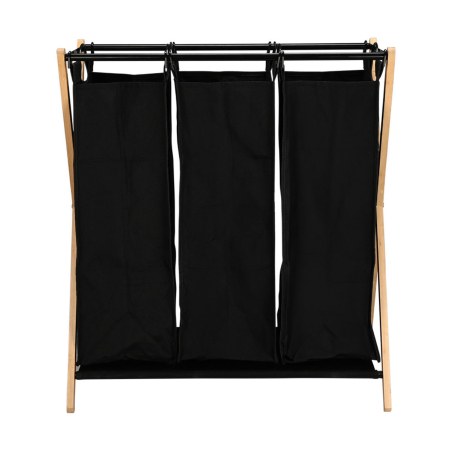 Estia Καλάθι Άπλυτων Bamboo Essentials 102Lt 3 Θέσεων 68X40X76Cm Μαύρο