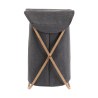 Estia Καλάθι Άπλυτων Bamboo Essentials 40X40X70Cm Με Θήκη Πολυεστέρα Πτυσσόμενο Γκρι