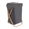 Estia Καλάθι Άπλυτων Bamboo Essentials 40X40X70Cm Με Θήκη Πολυεστέρα Πτυσσόμενο Γκρι