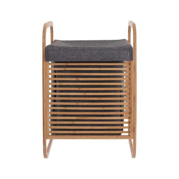 Estia Καλάθι Άπλυτων Bamboo Με Θήκη Πολυεστέρα 40X35X60.5Cm
