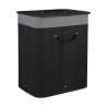 Estia Καλάθι Άπλυτων Bamboo Essentials 60Lt Πτυσσόμενο Ορθογώνιο Μαύρο Νέα Πλέξη