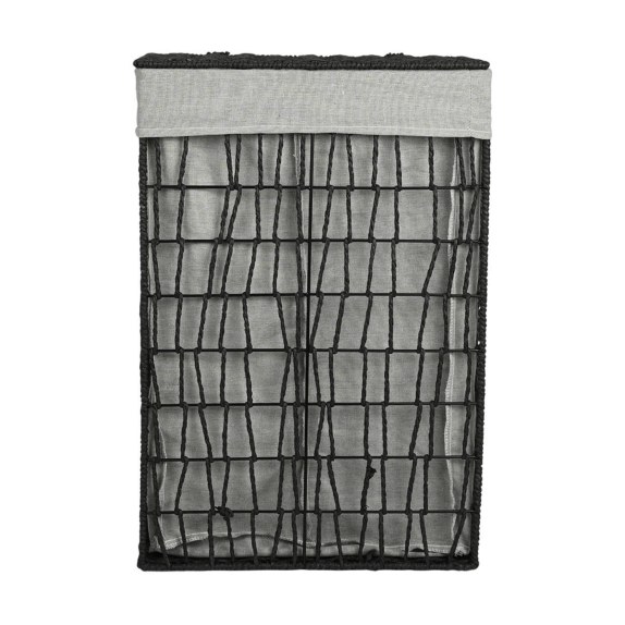 Estia Καλάθι Άπλυτων Nest 37X22X55Cm 2 Θέσεων Μαύρο