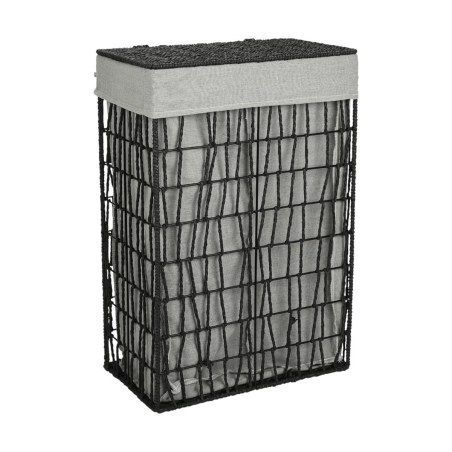 Estia Καλάθι Άπλυτων Nest 37X22X55Cm 2 Θέσεων Μαύρο