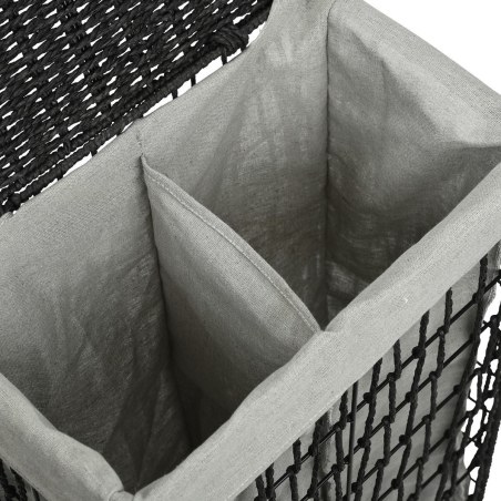 Estia Καλάθι Άπλυτων Nest 37X22X55Cm 2 Θέσεων Μαύρο