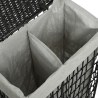 Estia Καλάθι Άπλυτων Nest 37X22X55Cm 2 Θέσεων Μαύρο