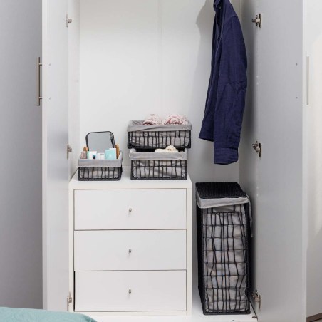 Estia Καλάθι Άπλυτων Nest 37X22X55Cm 2 Θέσεων Μαύρο