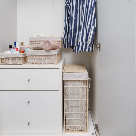 Estia Καλάθι Άπλυτων Nest 37X22X55Cm 2 Θέσεων Μπεζ