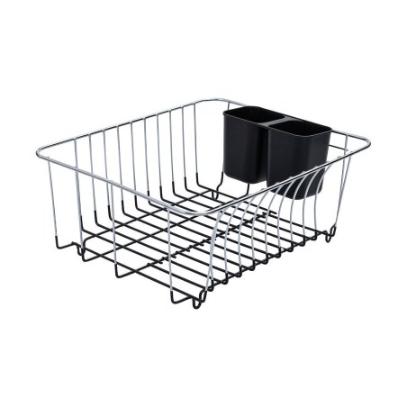 Καλάθι Νεροχύτη Μεταλλικό 35X30X15Cm Με Μαύρη Βάση Σιλικόνης