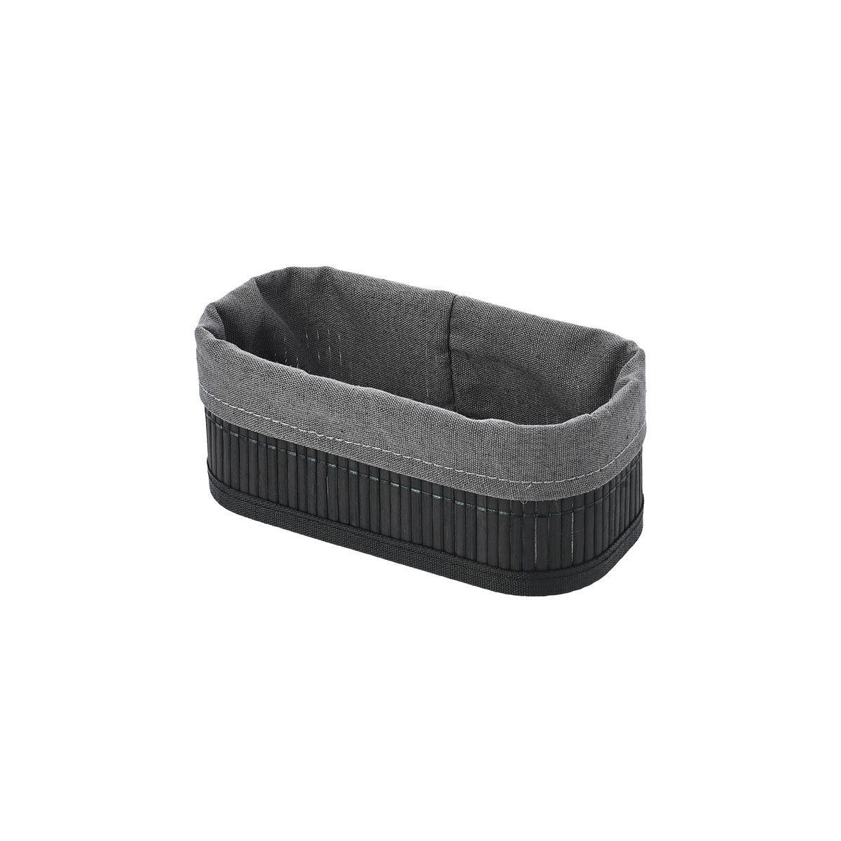 Estia Καλάθι Οργάνωσης Bamboo Essentials 19.5X10Cm Me Επένδυση Μαύρο