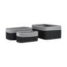 Estia Καλάθι Οργάνωσης Bamboo Essentials Me Επένδυση Σετ 3Τεμ. Μαύρο