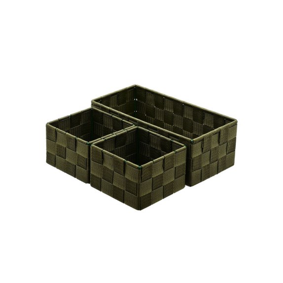 Estia Καλάθια Οργάνωσης Olive Series 26X13X9Cm Λαδι 3 Τεμ.