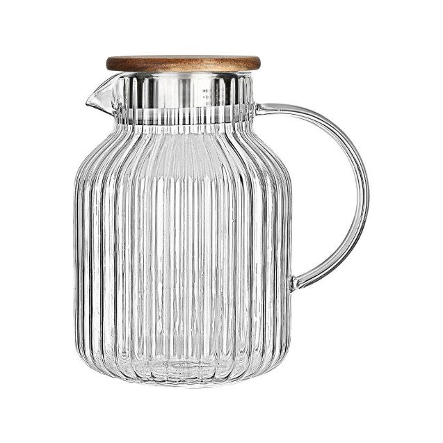Estia Κανάτα Γυάλινη Allure 1300Ml Με Ξύλινο...