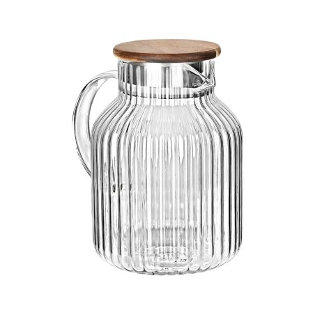 Estia Κανάτα Γυάλινη Allure 1300Ml Με Ξύλινο Καπάκι