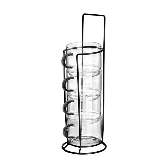 Estia Κούπες Γυάλινες Με Μεταλλική Βάση Σετ 4X210Ml