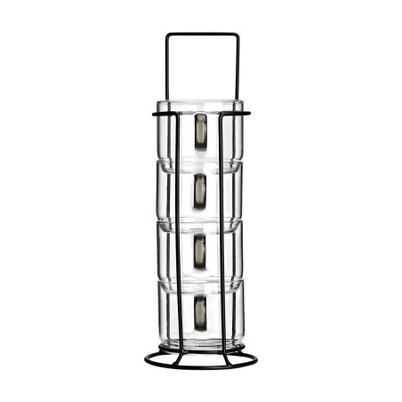 Estia Κούπες Γυάλινες Με Μεταλλική Βάση Σετ 4X210Ml