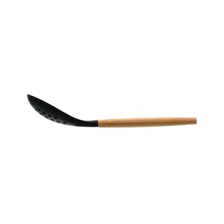 Estia Κουτάλα Τρυπητή Bamboo Essentials Σιλικόνης Μαύρη