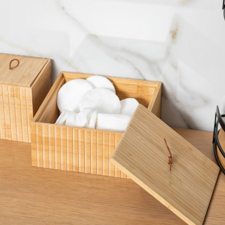 Estia Κουτί Αποθήκευσης Και Οργάνωσης Bamboo Essentials 15X15X7Cm
