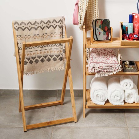 Estia Κρεμάστρα Πετσέτας Bamboo Essentials Επιδαπεδια Φυσικό Χρώμα