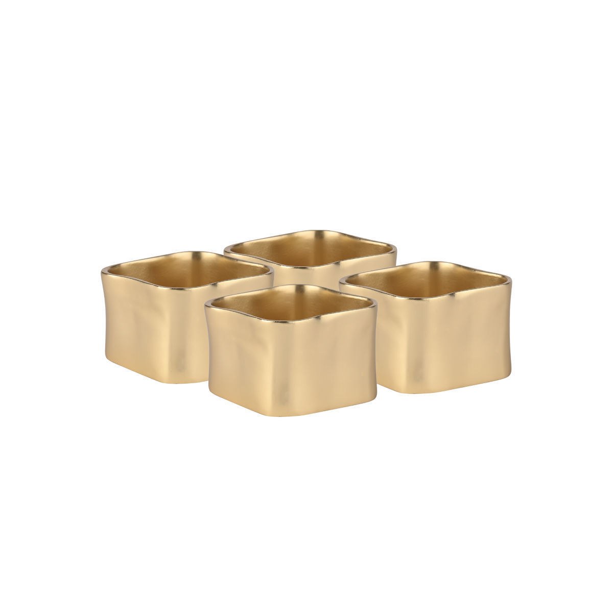 Estia Κρίκοι Πετσέτας Μεταλλικοί Χρυσοί 4,5X3Cm Σετ 4Τεμ.