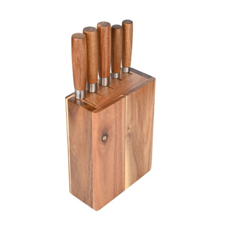 Estia Μαχαίρια Allure Ανοξείδωτα Σε Βάση Ακακία Σετ 6 Τem.