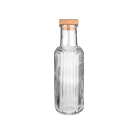 Estia Μπουκάλι Γυάλινο 1000Ml Ανάγλυφο Με Φελλό Γκρι