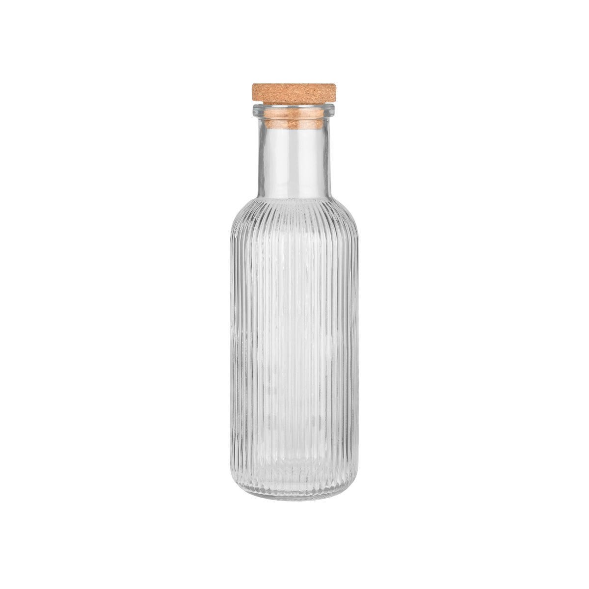 Estia Estia Μπουκάλι Γυάλινο 1000Ml Ανάγλυφο Με Φελλό Διάφανο