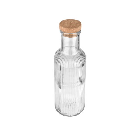 Estia Μπουκάλι Γυάλινο 1000Ml Ανάγλυφο Με Φελλό Διάφανο