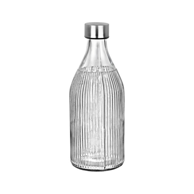 Μπουκάλι Γυάλινο 1000Ml Με Ανοξείδωτο Καπάκι