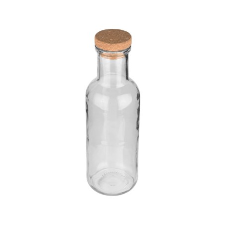 Estia Μπουκάλι Γυάλινο 1000Ml Με Καπάκι Φελλού Γκρι