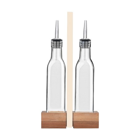 Estia Μπουκάλια Για Λαδι /Ξύδι Allure 2X280Ml Με Ξύλινη Βάση