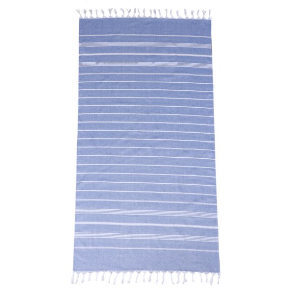 Estia Πετσέτα Θαλάσσης Navy Stripes Βαμβακερή 80X170Cm Μπλε