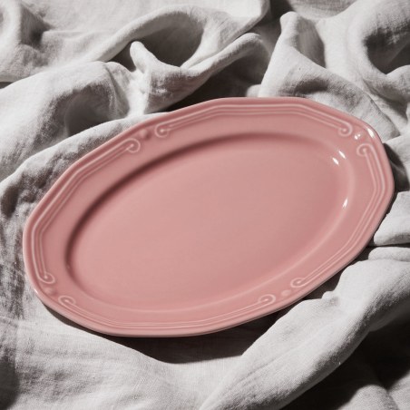Estia Πιατέλα Οβάλ Athénée Πορσελάνινη Ανάγλυφη 25Cm Rose
