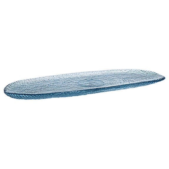 Estia Πιατέλα Σερβιρίσματος Roche Γυάλινη 42X17X2Cm Μπλε